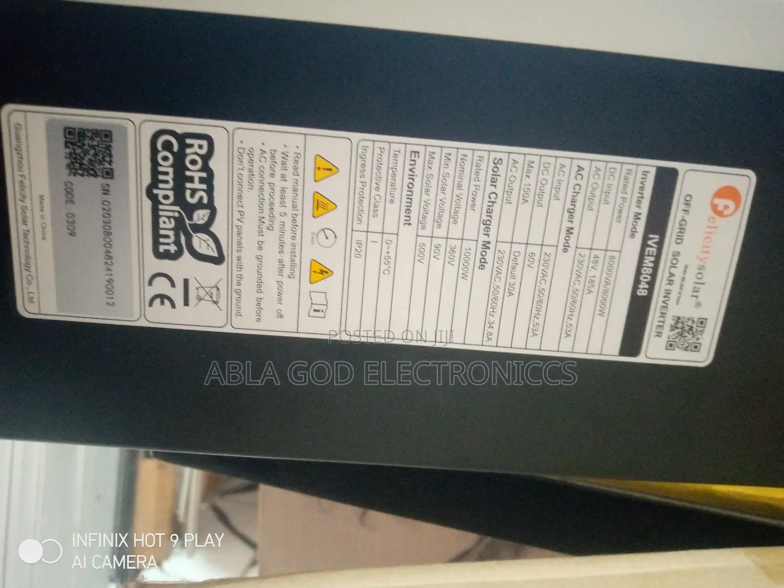Felicity Ivem 8kva 48V Inverter Single Phase Off Grid.