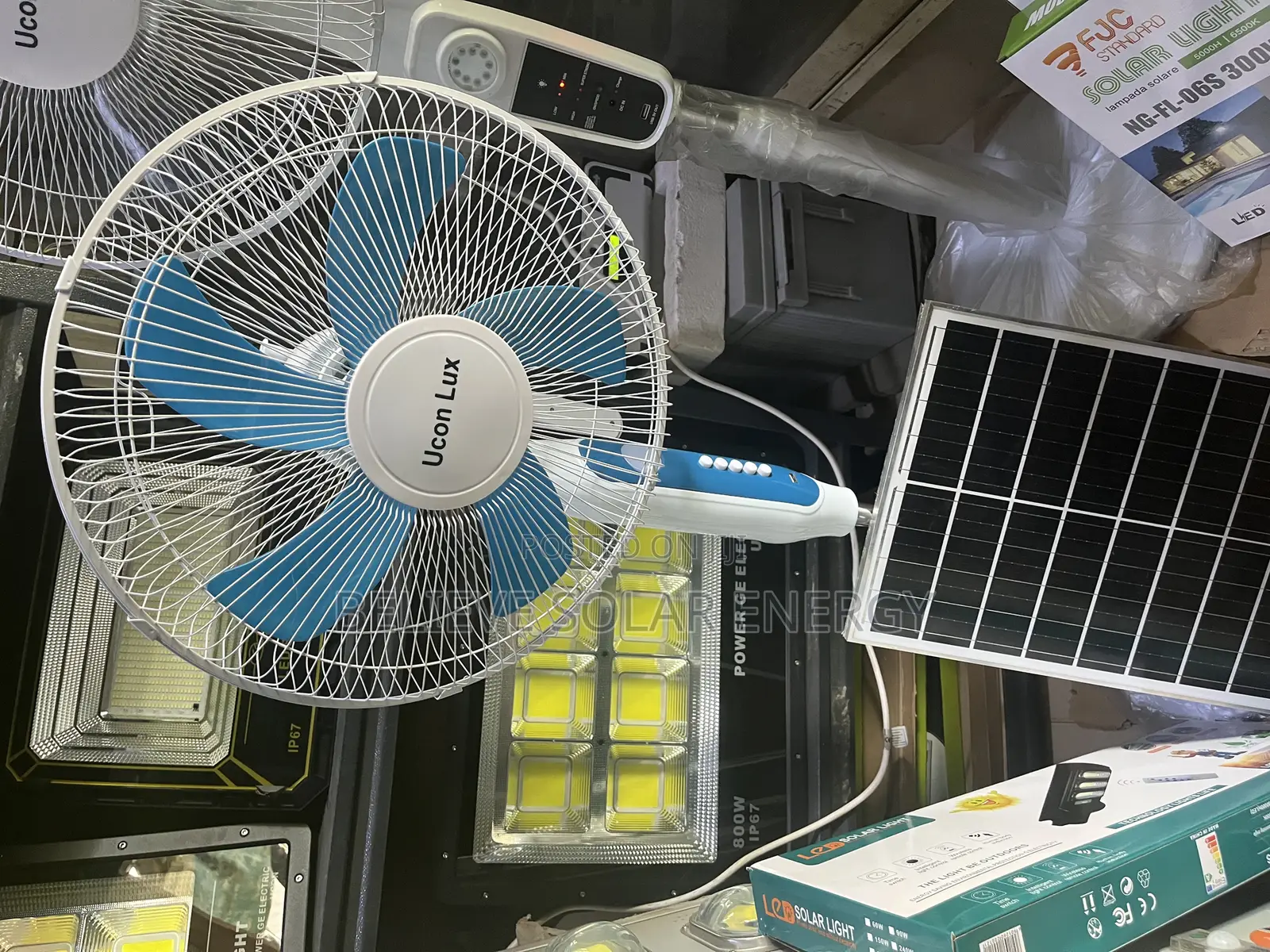 Ucon Lux Rechargeable Solar Fan With Panel