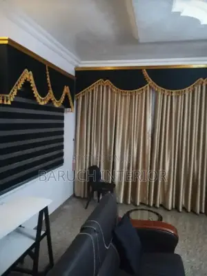 Curtain and Blind With Headboard