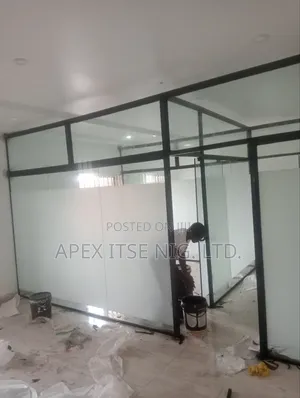Black Frame Office Glass Partition