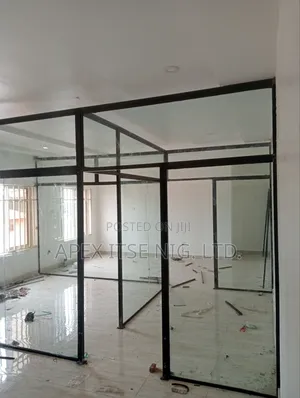 Black Frame Office Glass Partition