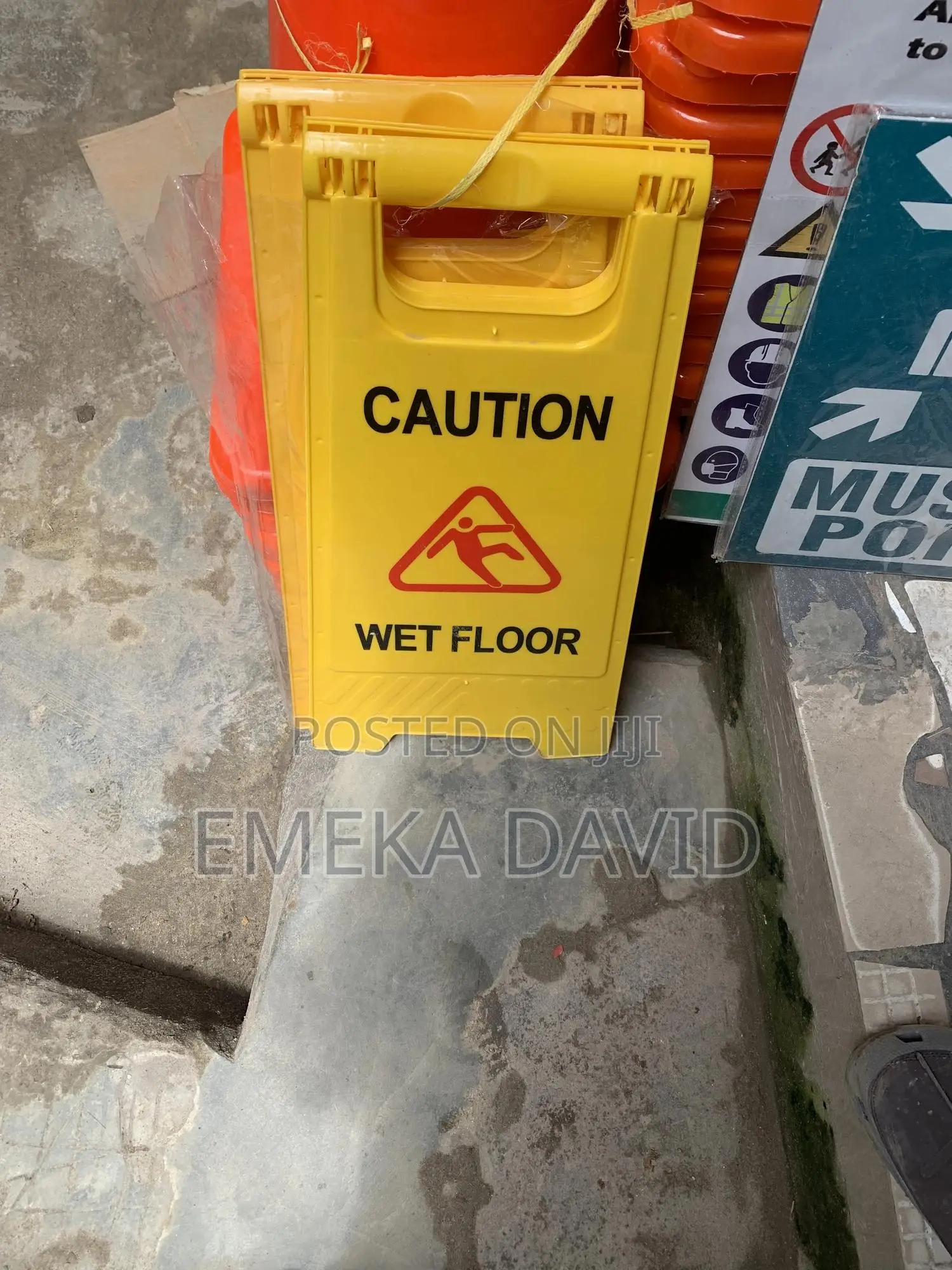 Wet Floor Men At Work Cautions
