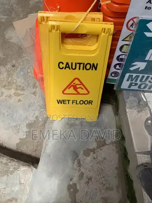 Wet Floor Men At Work Cautions