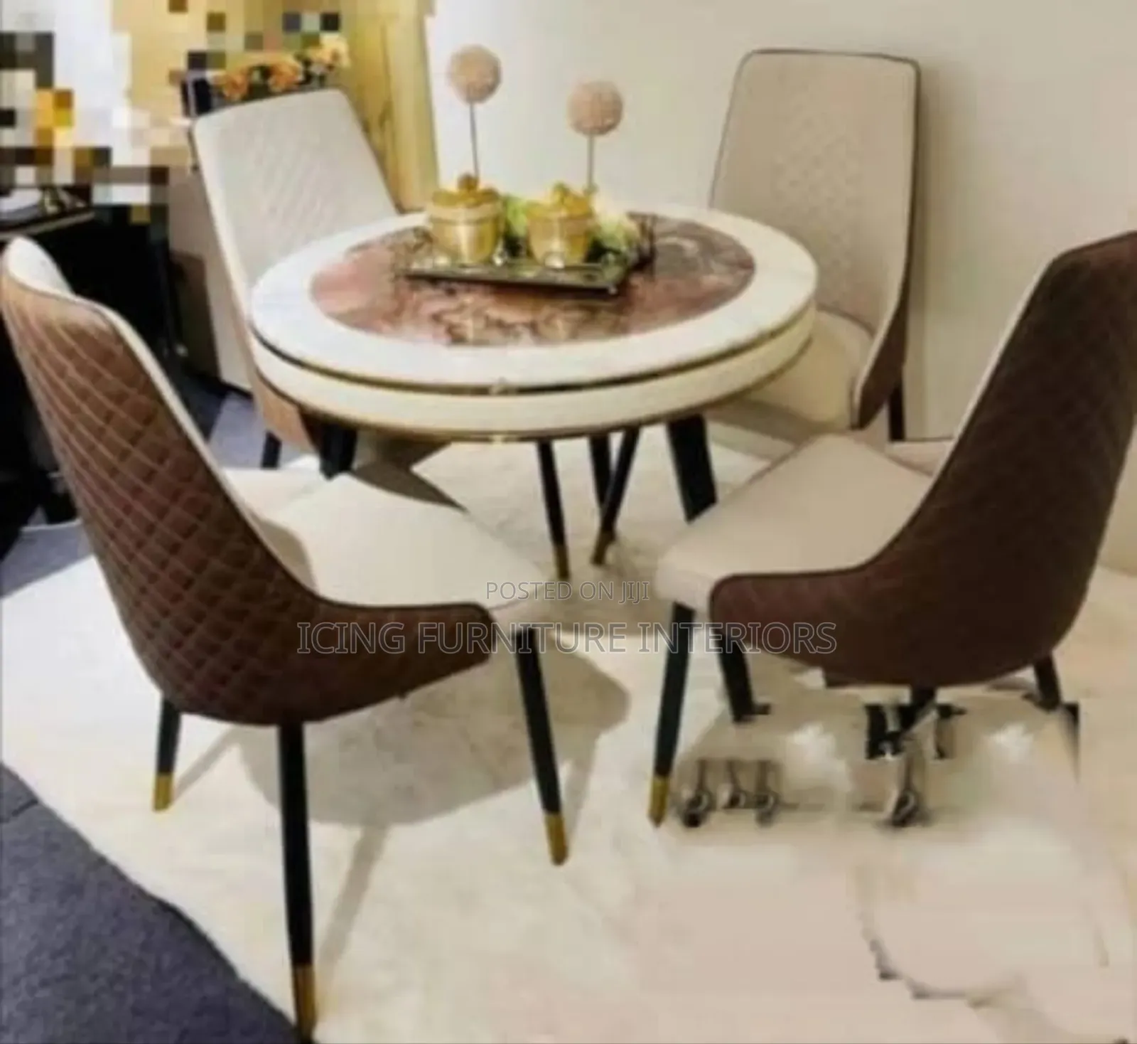 Durable Marble Dining Table and Chairs