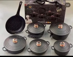 11 Pieces Cast Iron Non Stick Kitchen Pot Sets