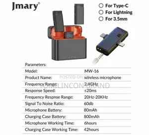 Jmary MW-16 2.4G Wireless Microphone 3 in 1 Microphone