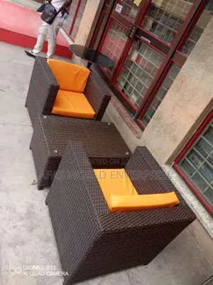 Outdoor Chairs and Table With Cushions