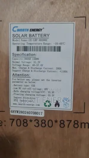 15kwh 51.2kwh Cworth Lithium Iron Battery
