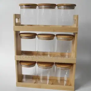 Airtight Canisters With Bamboo Rack