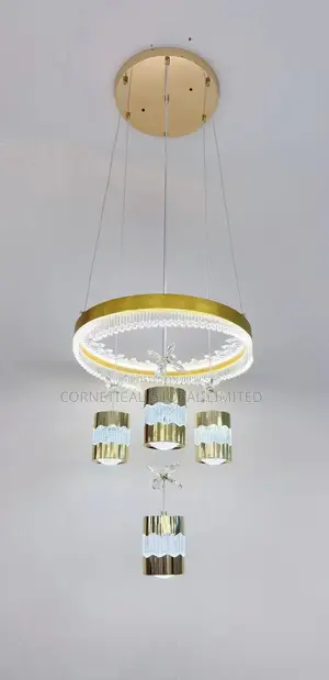 Modern Luxury Crystal Led Four Droppings Chandeliers Light