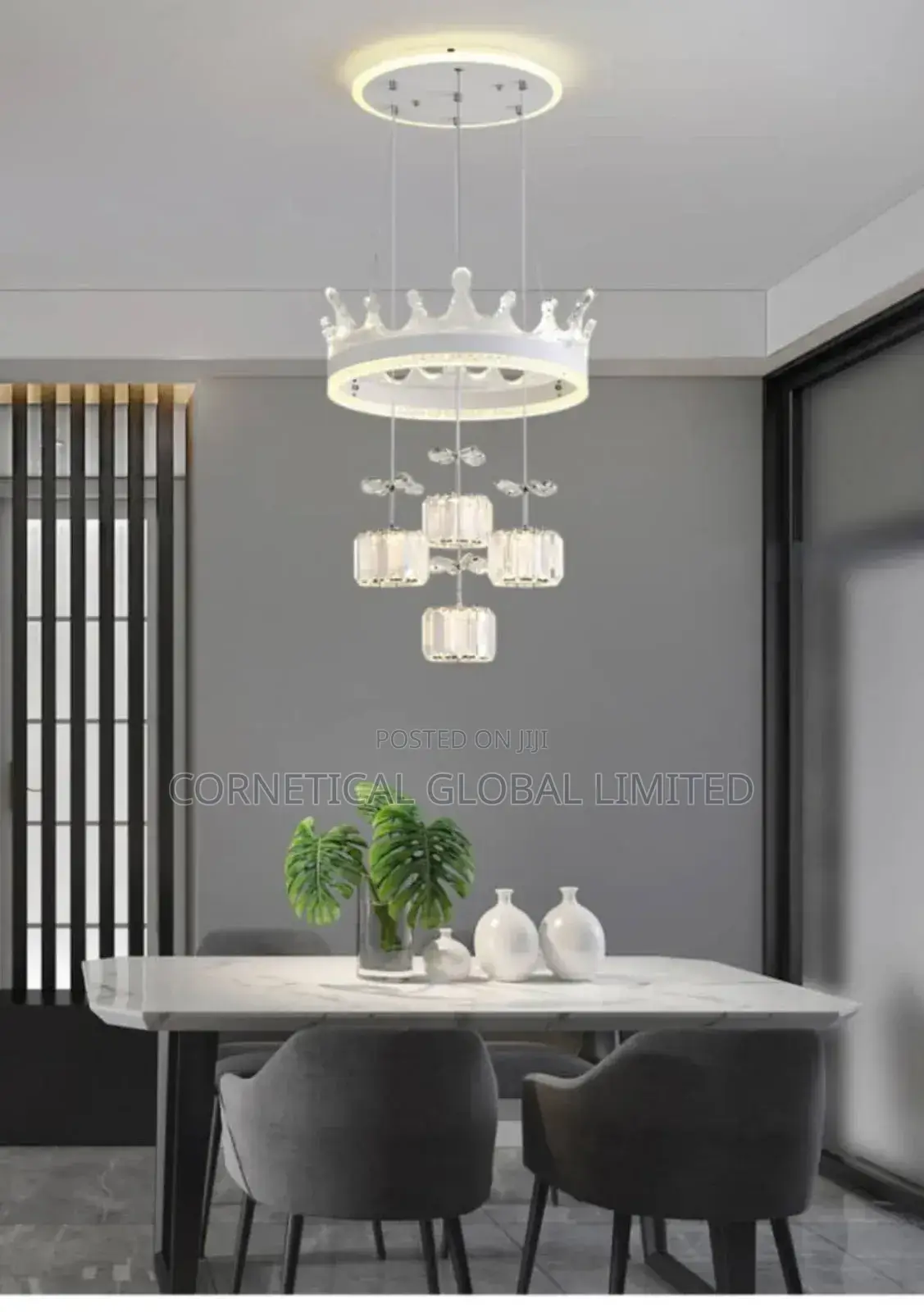 Modern Luxury Crystal Led Four Droppings Chandeliers Light