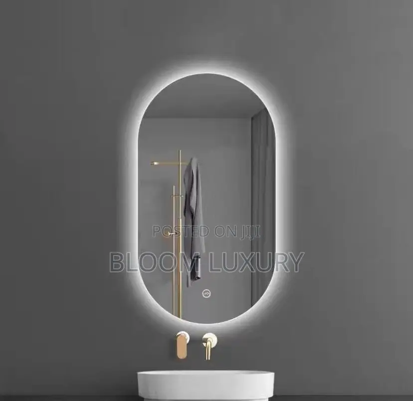 Oval Shaped Led 3 Color Lighting Mirror