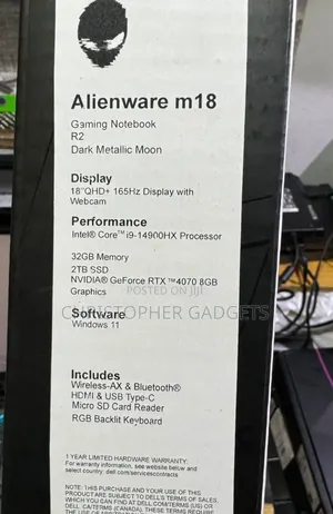 New Laptop Dell Alienware M18 R2 32GB Intel Core I9 SSD 2T