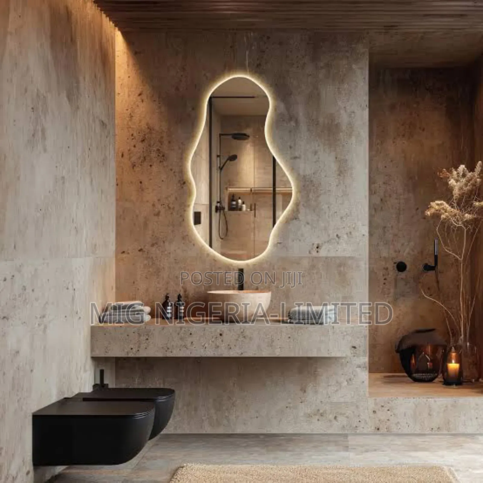 Wall Bathroom Mirror With RED Light 50cmx60cm