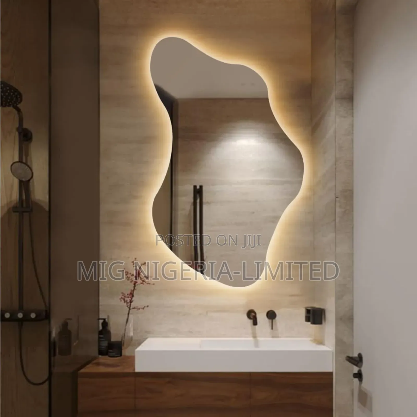 Wall Bathroom Mirror With RED Light 50cmx60cm