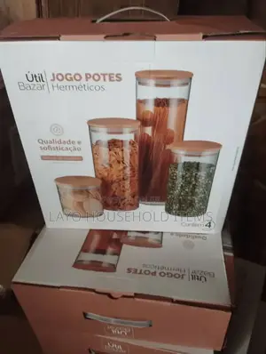 4pcs Set Glass Airtight Storage