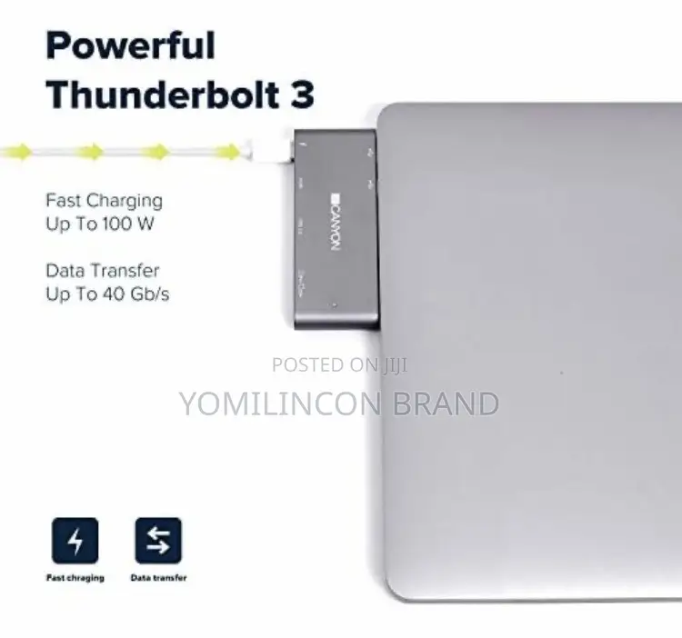 Canyon DS-5 5-in-1 Thunderbolt 3 USB Hub, Space Grey