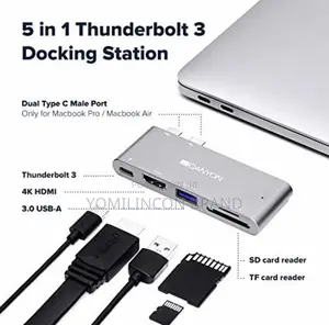 Canyon DS-5 5-in-1 Thunderbolt 3 USB Hub, Space Grey