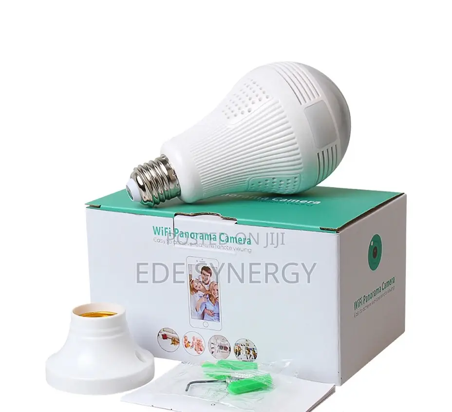 HD View Wi-fi Panoramic CCTV Spy Hidden Camera Bulb