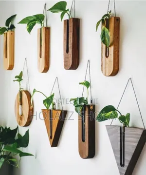 Wall Crafted Hexagonal Wooden Planter Decors