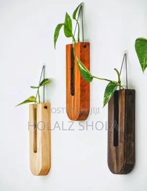 Wall Crafted Hexagonal Wooden Planter Decors