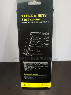 Type C to HDTV 8 in 1 Power Adapter