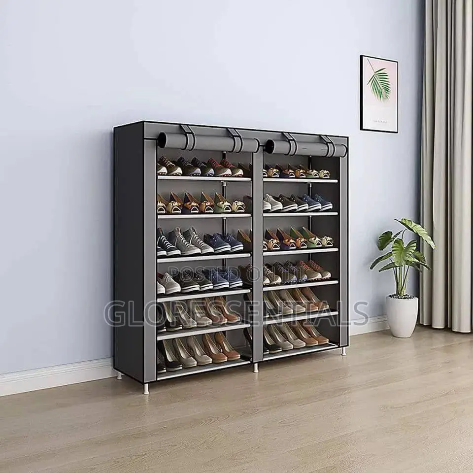 Double Sided Shoe Rack With Front Cover