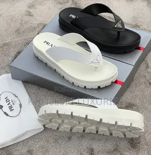 Original Prada Rubber Thong Slippers Collection