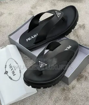 Original Prada Rubber Thong Slippers Collection