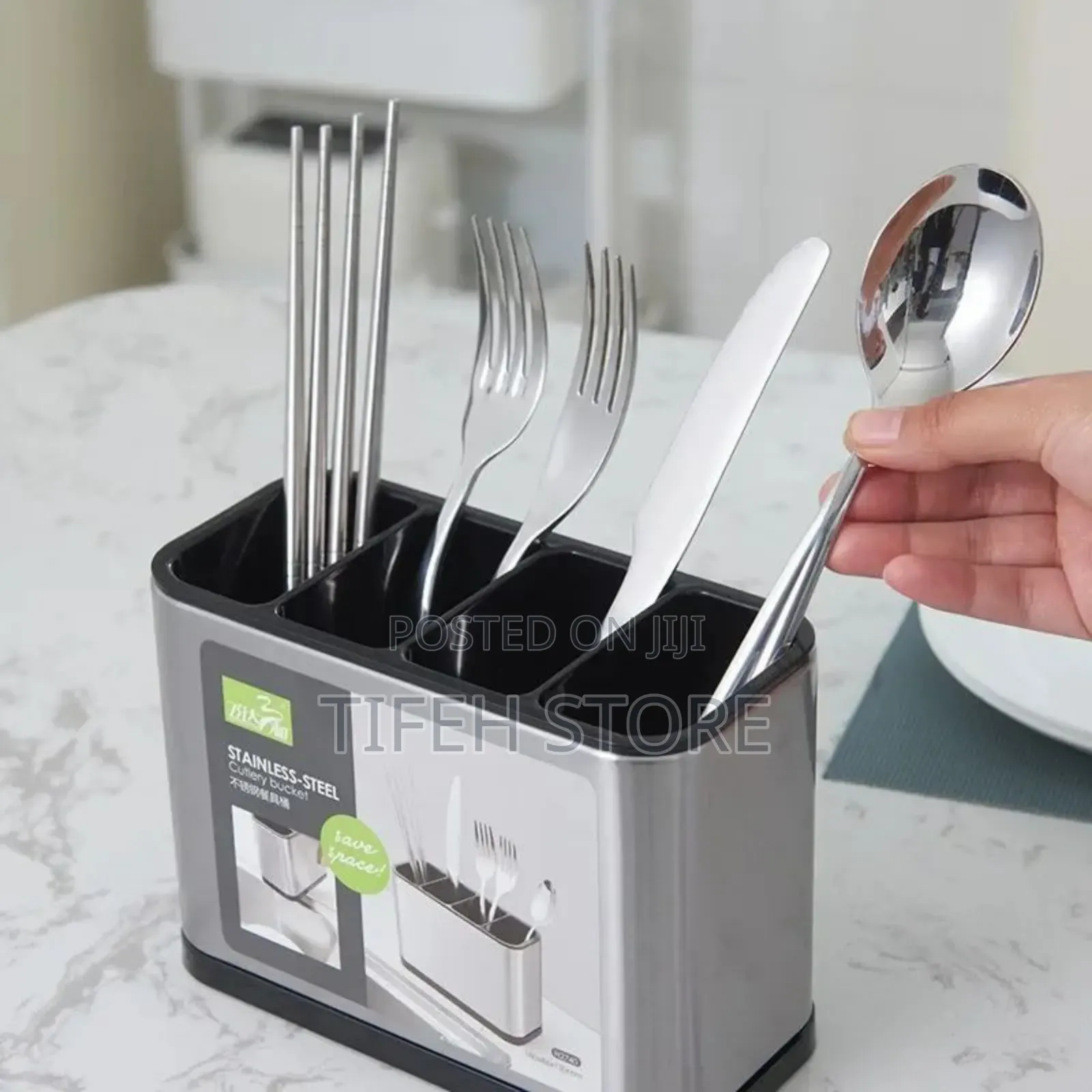 Four Compartments Culterly Rack With Drainer