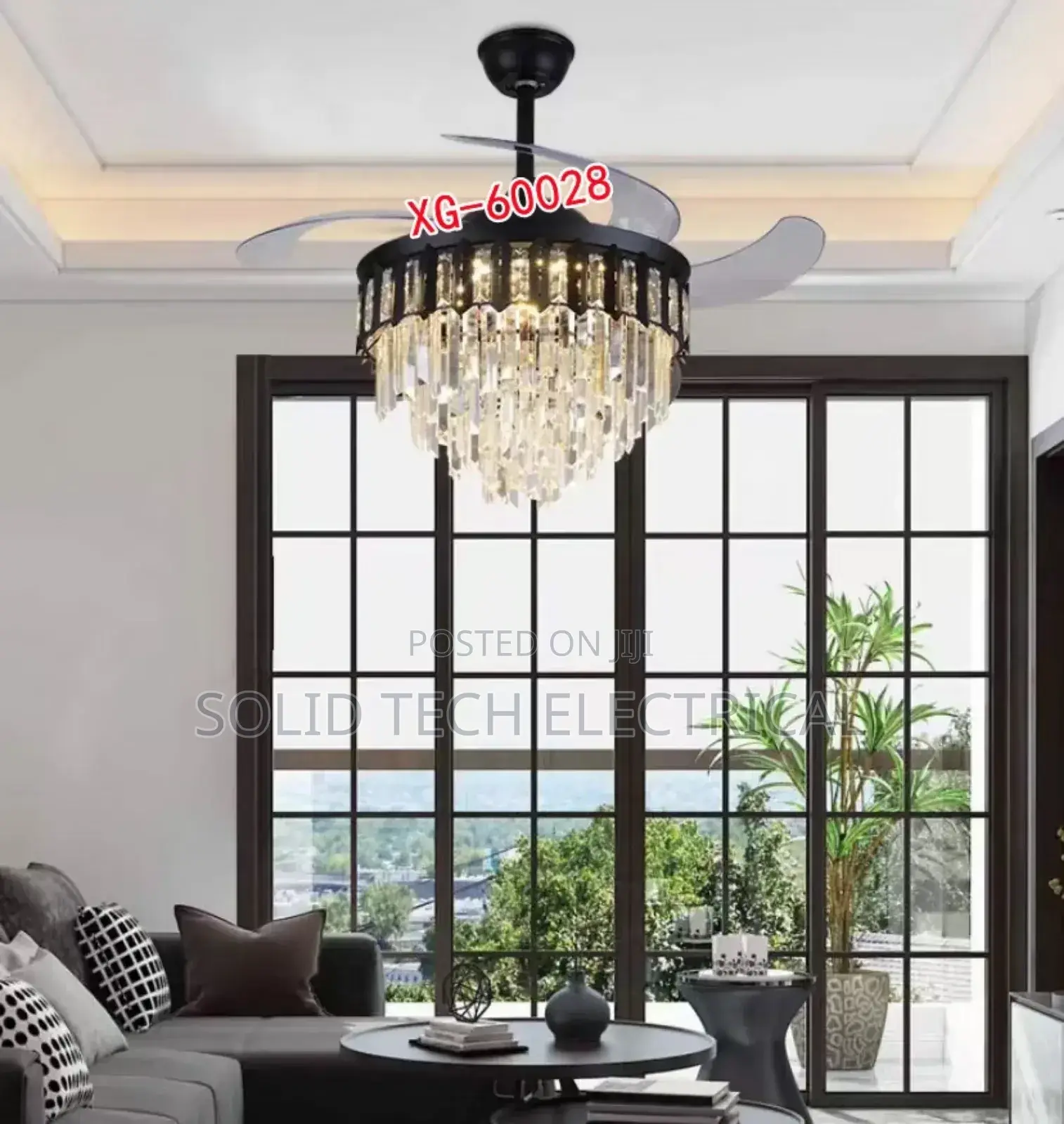 Crystal Chandelier With Fan