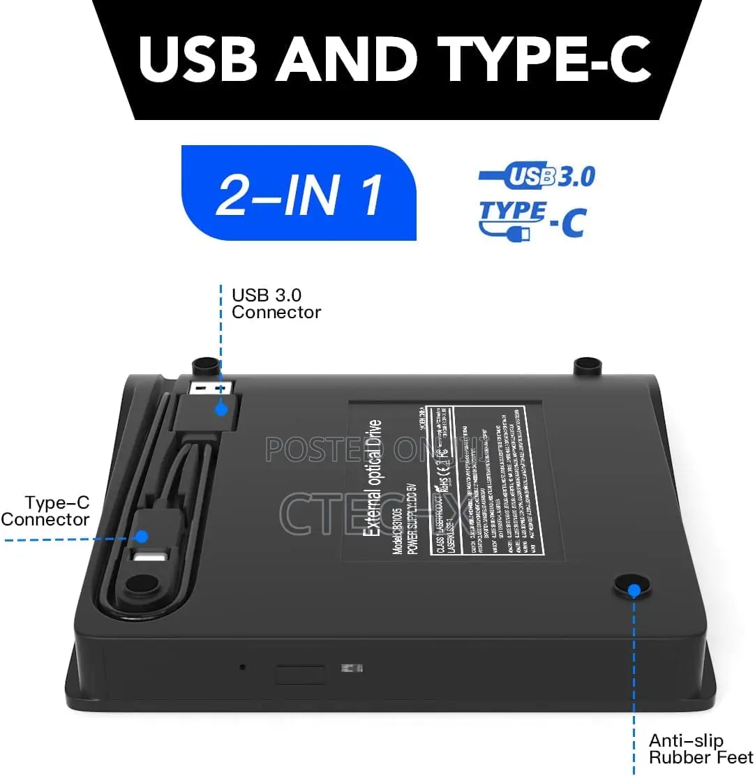 Usb 3.0 Usb-C External Cd/DVD-Rw Drive