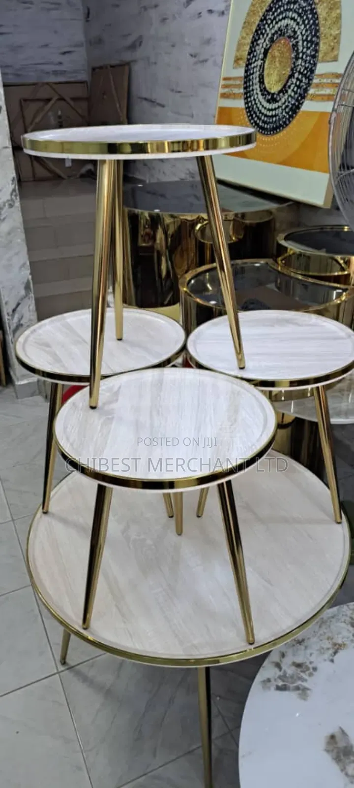 Quality Marble Center Table and Side Stool