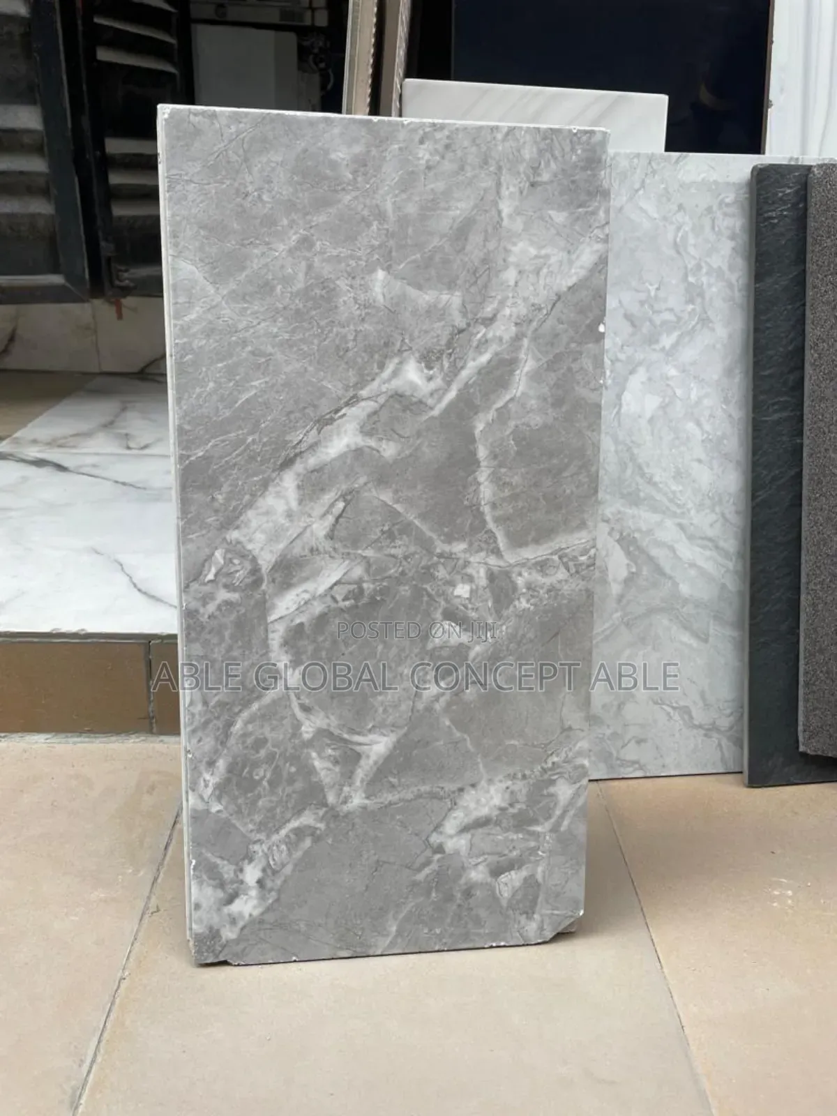 30 by 60 Gray Wave Wall Tiles