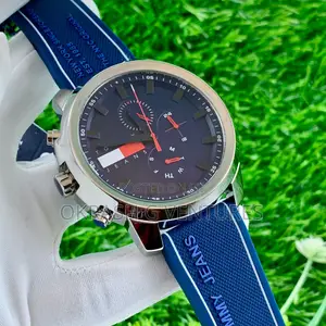 Tommy Jeans Chronograph Silver Blue Rubber Strap Watch