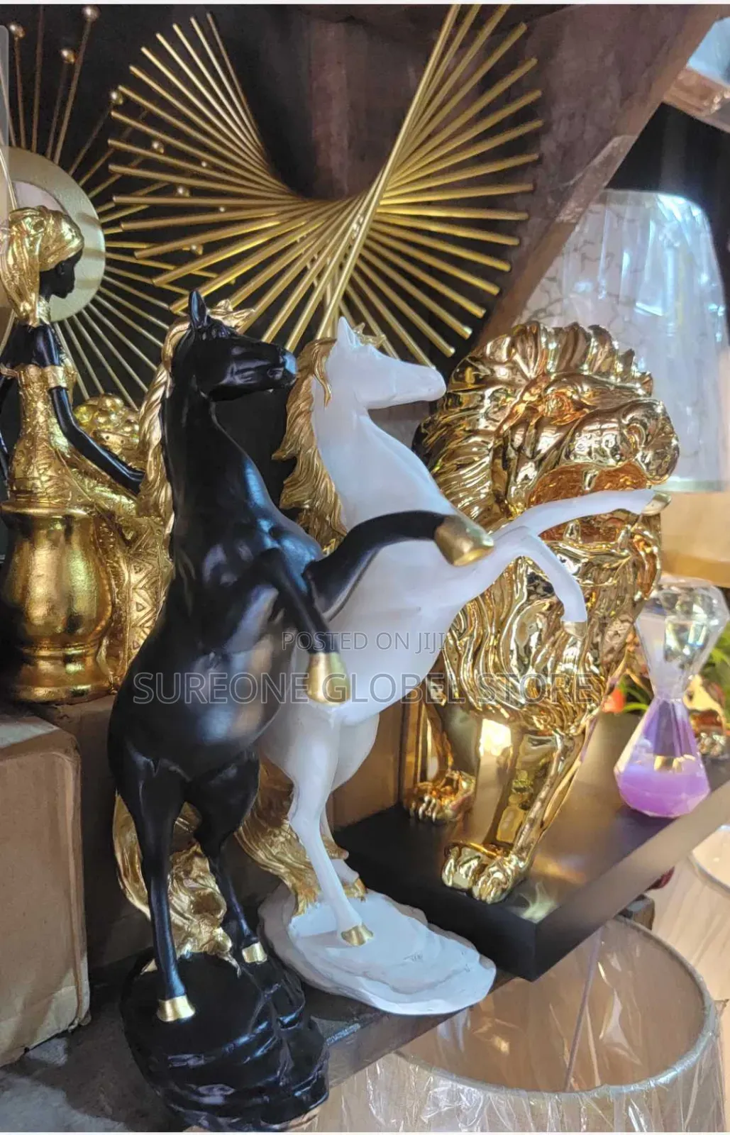 Sculptures Features a Black Stallion