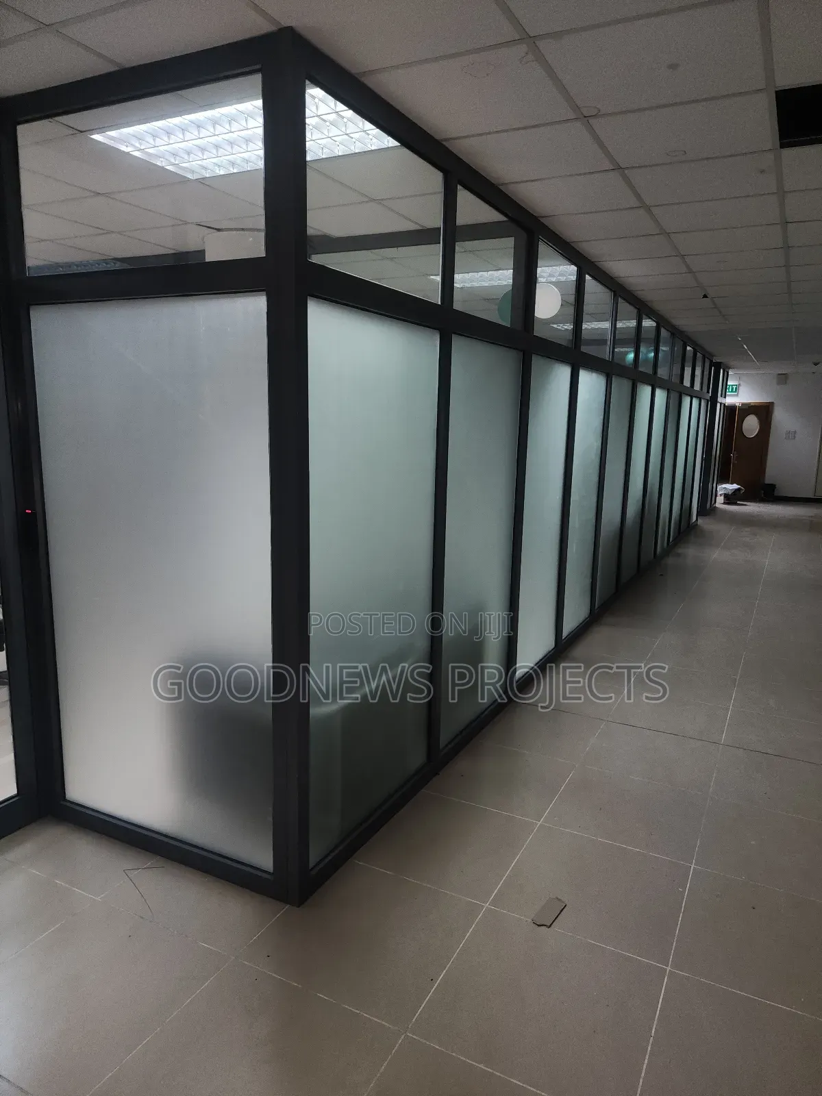 Frosted Aluminium Office Partitioning