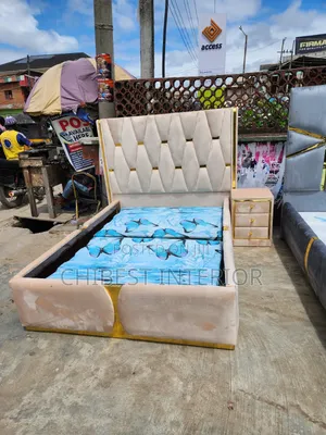 4.5by6 Padded Bed With Side Cupboard