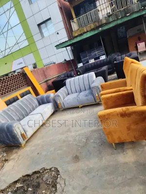 Combination of Grey and Gold Set of Sofa