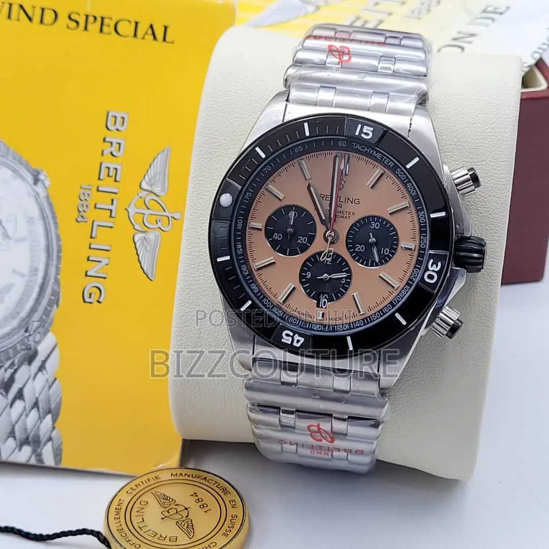 Original Breitling 1884 Chronograph Silver Chain Watch
