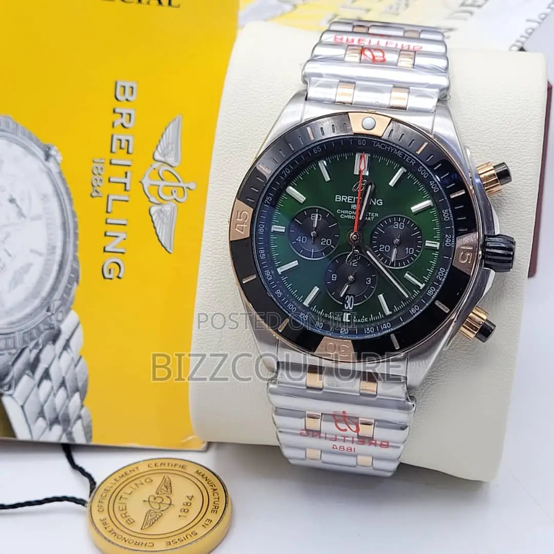 Original Breitling 1884 Chronograph Silver Chain Watch
