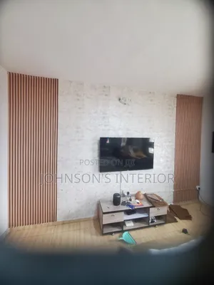 Fluted Wallpaper TV Stand