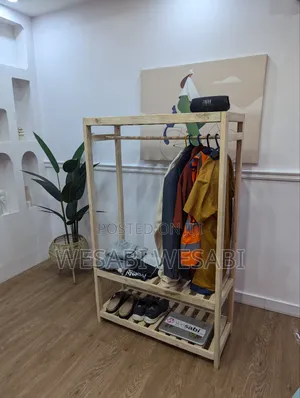 Wooden-clothing-rack