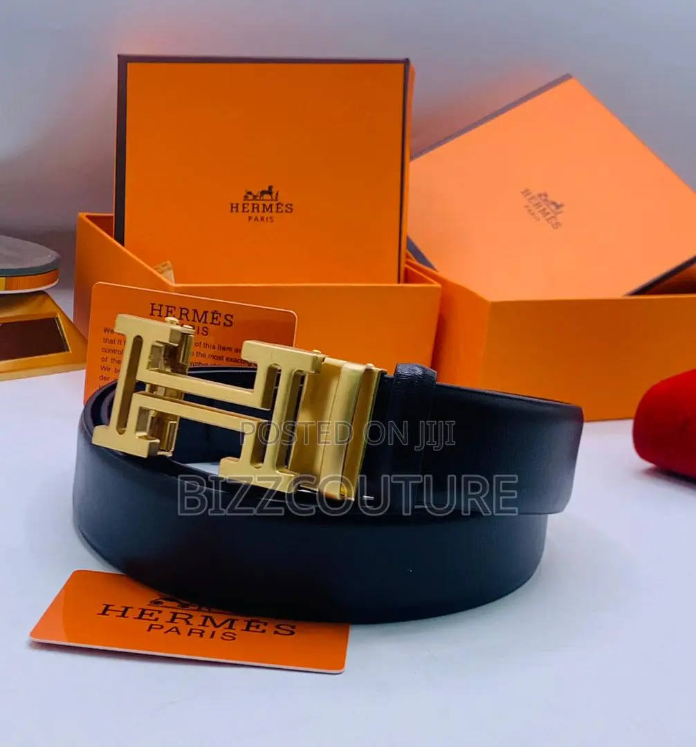 Original Hermes Black Leather Belt Is Available in Store