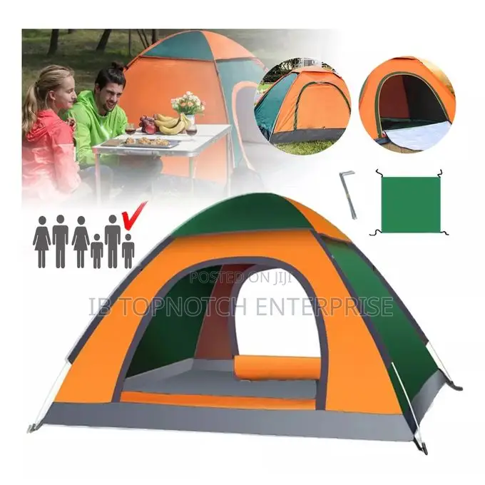 3-4people Large Green Orange Space Tent