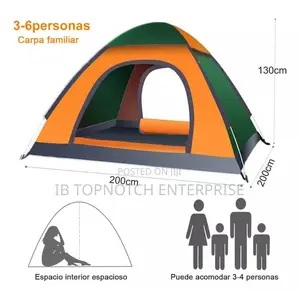 3-4people Large Green Orange Space Tent