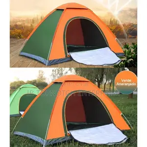 3-4people Large Green Orange Space Tent