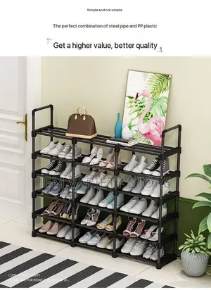 Exotic Thickening Steel Easy Assembly DIY 6 Layers Shoe Rack