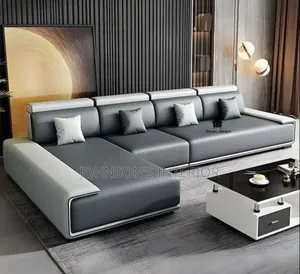 Leather Chairs. L-shape And Sectional Sofa