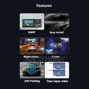 1080p DVR Dash Camera Front Inside Rear Driving Recorder